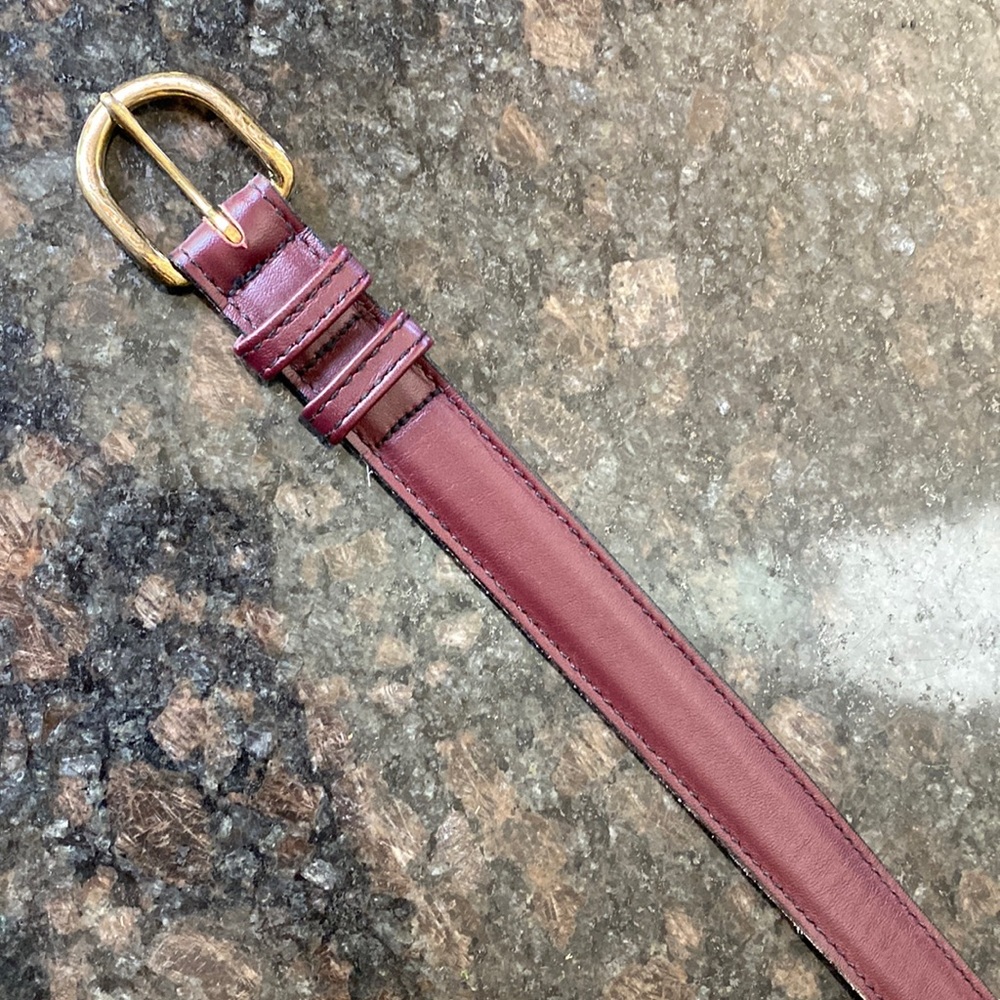 Bill Blass leather belt burgundy size 36